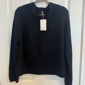 Quince Fisherman Navy Crew Neck Sweater